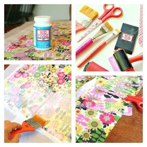 can you mod podge fabric on a metal cane|can you mod podge fabric.